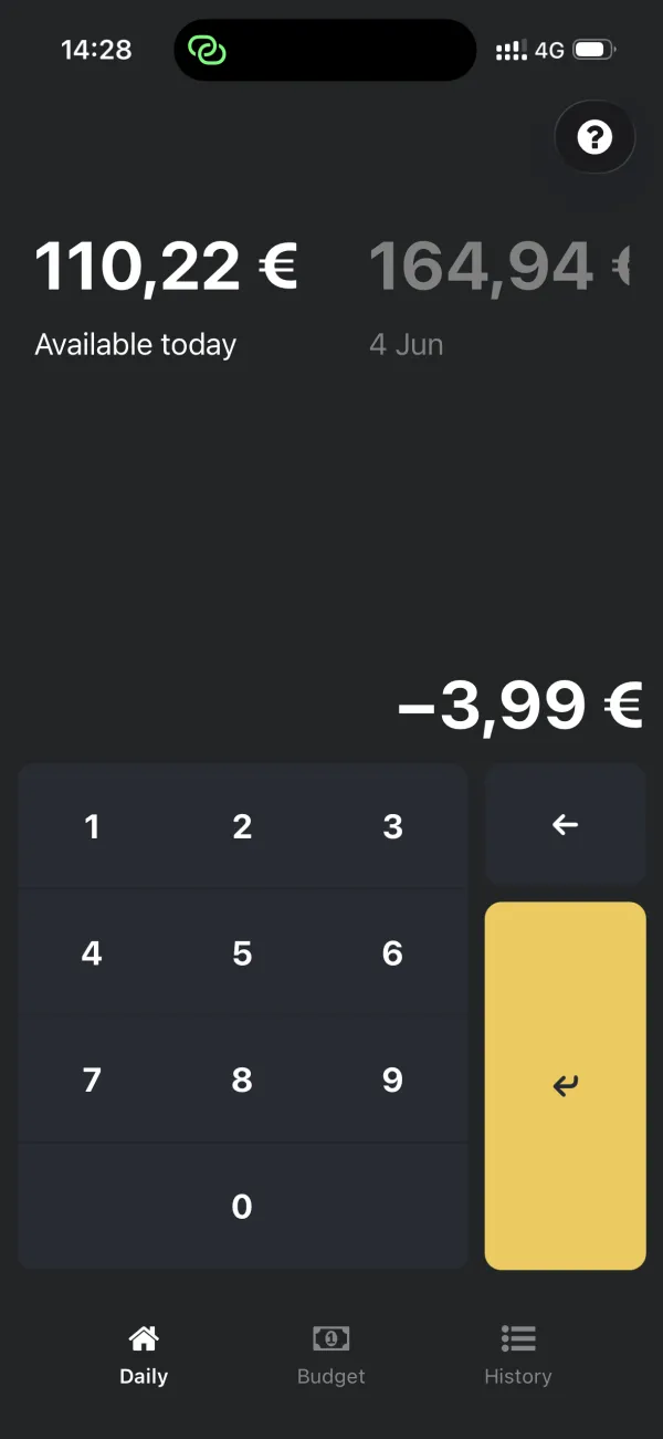 Spendpace daily safe-to-spend screen